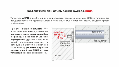 Толкатель врезной магнитный Push-to-Open скрытого монтажа BOYARD AMF15/GRPH