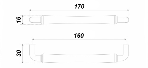 BOYARD.Ручка мебельная MASTER RS446EAB.4/160