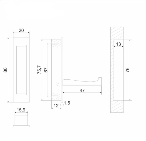 BOYARD.Крючок мебельный FANTOM K100CP.12