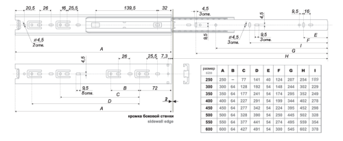 Шариковые направляющие BOYARD DB4501Zn/400