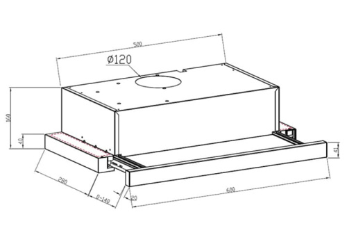 Кухонная вытяжка встраиваемая LEX HUBBLE 2M 600 IVORY LIGHT