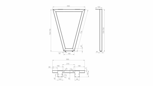 Опора мебельная VECTOR BOYARD N321BL.1/720