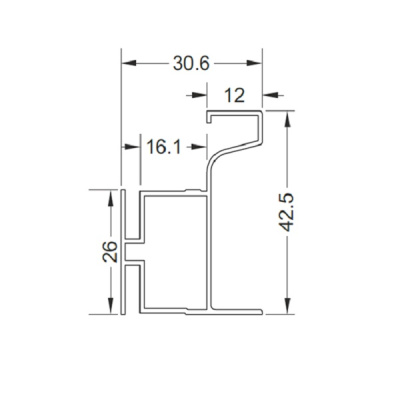 Ручка-профиль G-line "L" Серебро XGJB-4118.SLV.4500