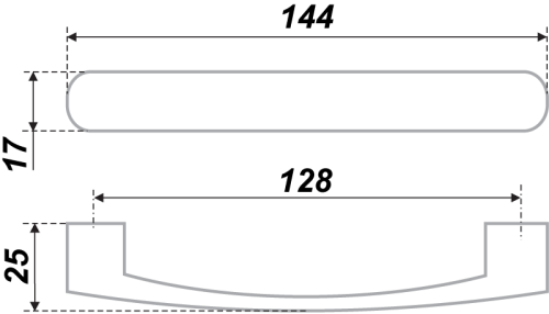 BOYARD.Ручка S1740/128 RS017CP.4/128