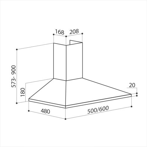 Кухонная вытяжка купольная LEX BASIC 600 WHITE