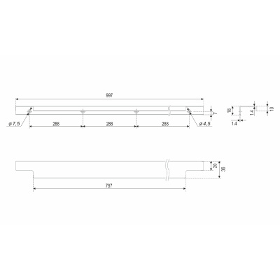 Ручка торцевая мебельная RAY BOYARD Белый RT109W.1/000/1000
