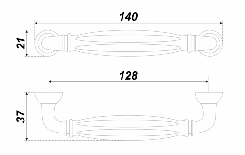 BOYARD.Ручка мебельная TIFFANY RS121BAZ.4/128/W