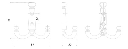 BOYARD.Крючок мебельный DOLCE 43524Z08301.22 K250AC.6
