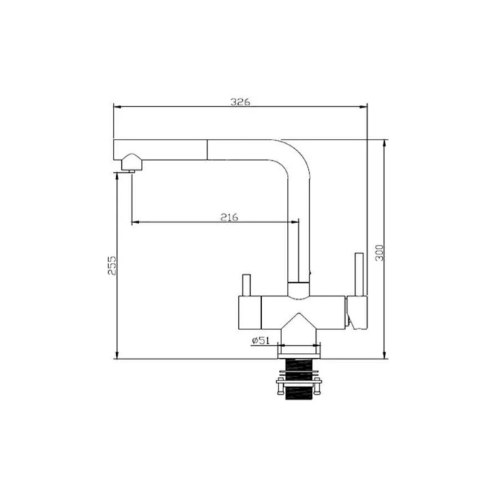 Смеситель для кухни Emar Steel ЕСВ 7017 хром