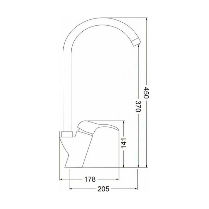 Смеситель для кухни Emar EC-3002 хром