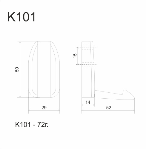 BOYARD.Крючок мебельный SOLO K101CP.7
