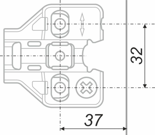 Планка с эксц. регул. для петель NEO BOYARD H5010