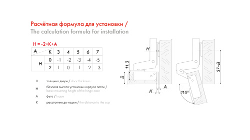 Петля мебельная вкладная с доводчиком BOYARD H302C02/2410