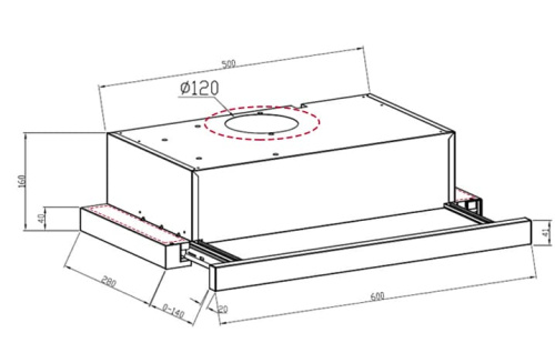 Кухонная вытяжка встраиваемая LEX HUBBLE G 600 IVORY LIGHT