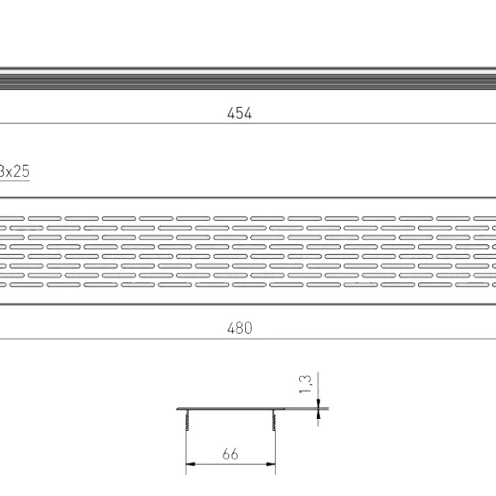 Решетка вентиляционная 480х80 мм золото GTV KK-W80480-21