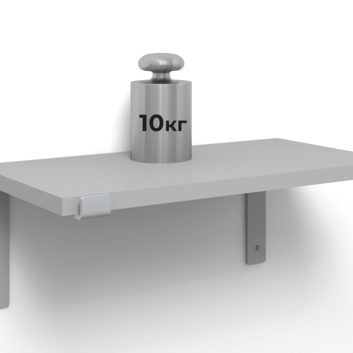 Полкодержатель декоративный PLACE 256х150х30 мм белый BOYARD P302W.4