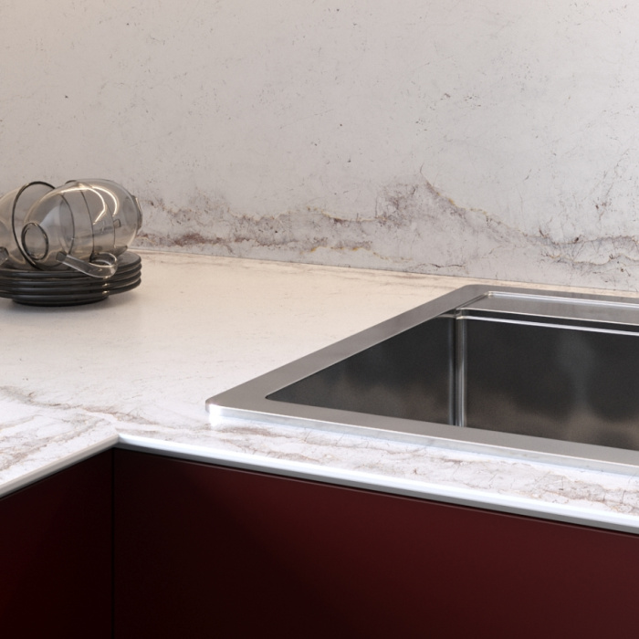 Стеновая панель Frosty marble 8048/Sl Slotex 4200х600х10 мм