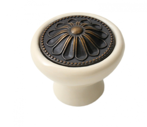 BOYARD.Ручка мебельная CERAMICA RC107AB.4/W
