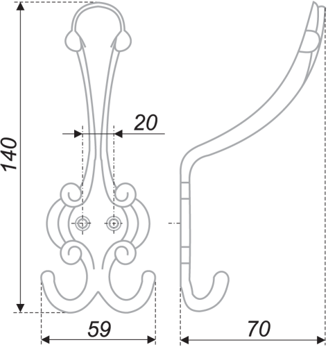BOYARD.Крючок мебельный K303AB.6