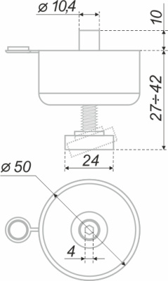 Опора пласт., рег., d50мм., h27мм., цвет BL BOYARD N310BL.2