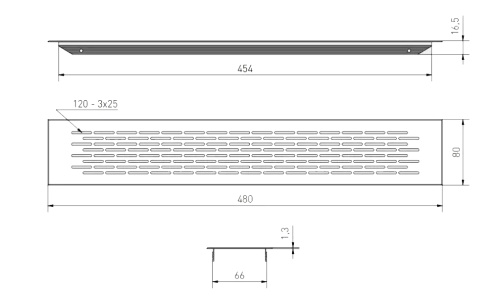 Решетка вентиляционная 480х80 мм белая GTV KK-W80480-10