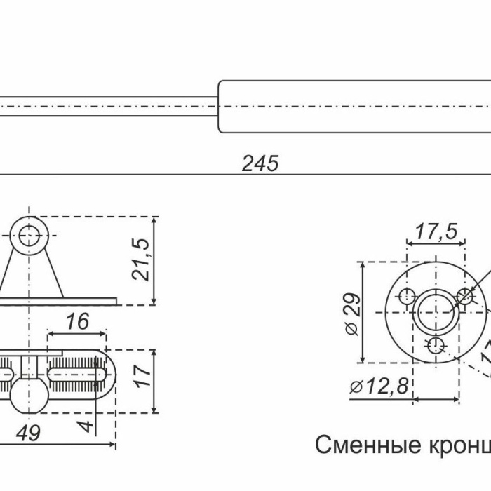 Газлифт BOYARD GL105GR/50/1 