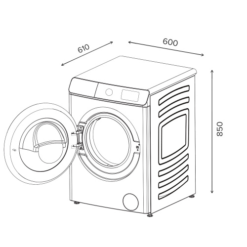 Стиральная машина инверторная с сушкой и паром LEX LWM12812WID