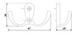 BOYARD.Крючок мебельный K207AB.7