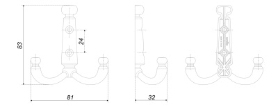 BOYARD.Крючок мебельный DOLCE 43524Z08301.22 K250AC.6