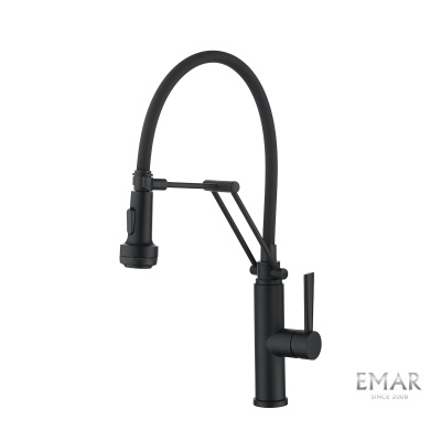 Смеситель для кухни Emar ЕСВ 7012 BLACK вытяжной излив черный