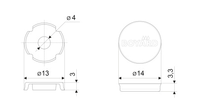 Заглушка для ручек декоративная BOYARD RZ001CP