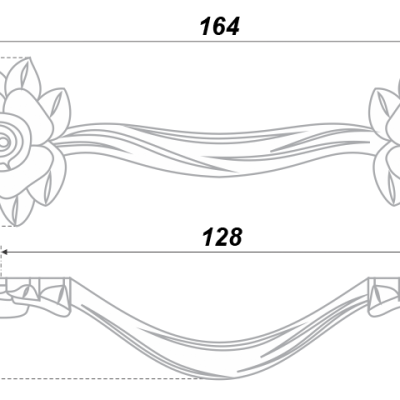 Ручка-скоба мебельная LULU ROSE BOYARD Старинное серебро/сатиновое золото RS087AS/SG.3/128