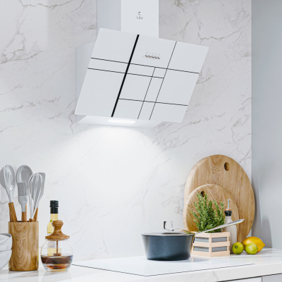 Кухонная вытяжка наклонная LEX MOZA 600 R1 WHITE