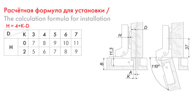 Петля мебельная полунакладная с доводчиком BOYARD H302B02/2410