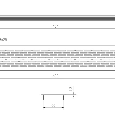Решетка вентиляционная 480х80 мм белая GTV KK-W80480-10