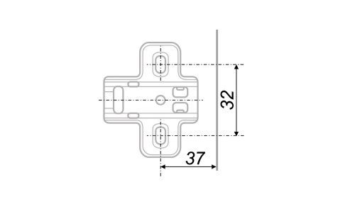Планка для петли H319, высота H=2 BOYARD H5912