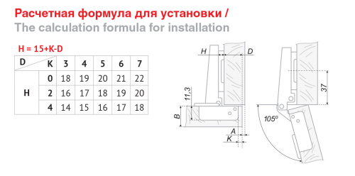 Петля мебельная накладная BOYARD H100A02/0110