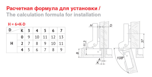 Петля мебельная, четырехшарнирная BOYARD H102B02/0112