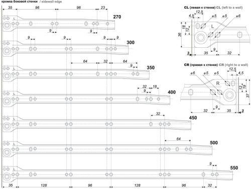 BOYARD.Направляющие MB MB15001GR/400
