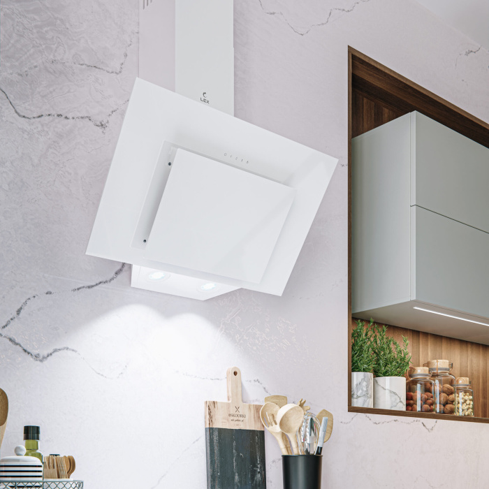 Кухонная вытяжка наклонная LEX MIRA GS 600 WHITE