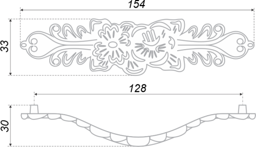 BOYARD.Ручка мебельная LACE RS088CP/W.3/128