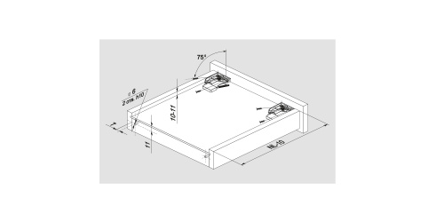 BOYARD.Направляющие шариковые, скрытого монтажа B-slide DB8882Zn/300