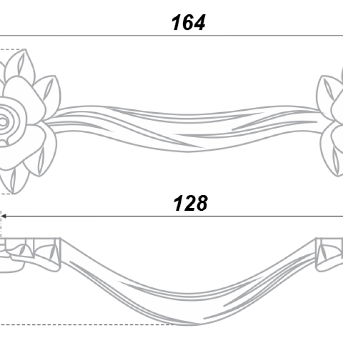 Ручка-скоба мебельная LULU ROSE BOYARD Старинное серебро/сатиновое золото RS087AS/SG.3/128