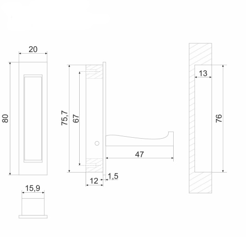 BOYARD.Крючок мебельный FANTOM K100BN.12