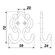 BOYARD.Крючок мебельный K210AB.6