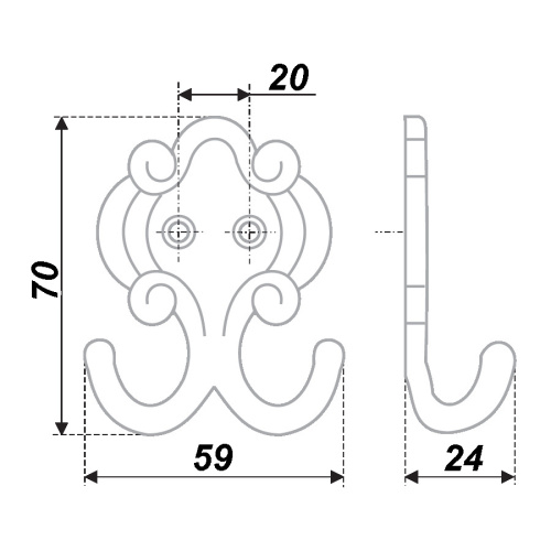 BOYARD.Крючок мебельный K210AB.6