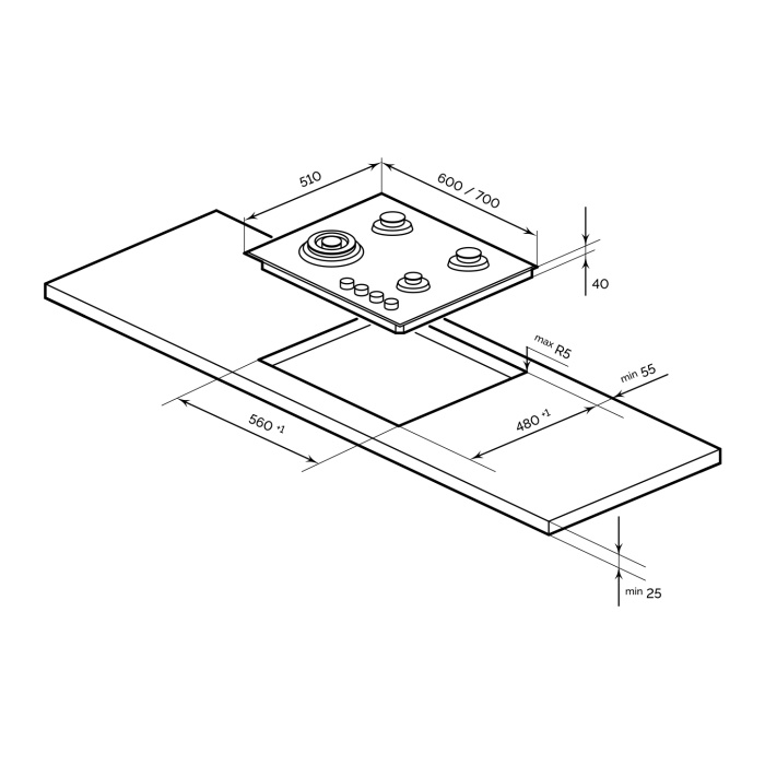 Газовая варочная панель LEX GVE 643C IV