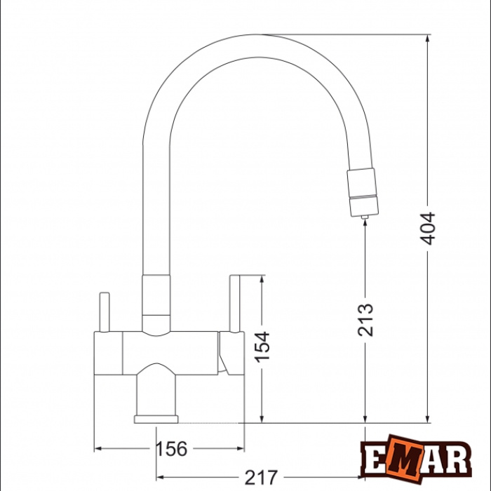Смеситель для кухни Emar ЕС-3015 PVD золото