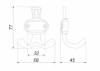 BOYARD.Крючок мебельный BARON K211BAZ.2