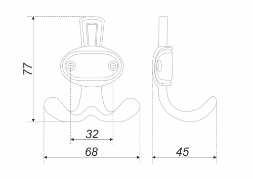 BOYARD.Крючок мебельный BARON K211BAZ.2